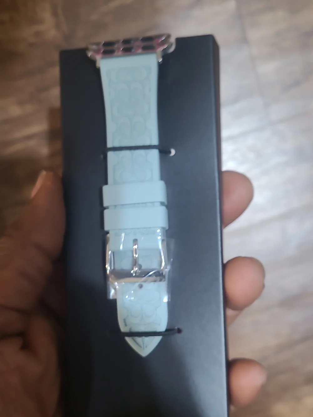 Coach Embossed Apple Watch Band, Blue (Brand new, MSRP 85$)